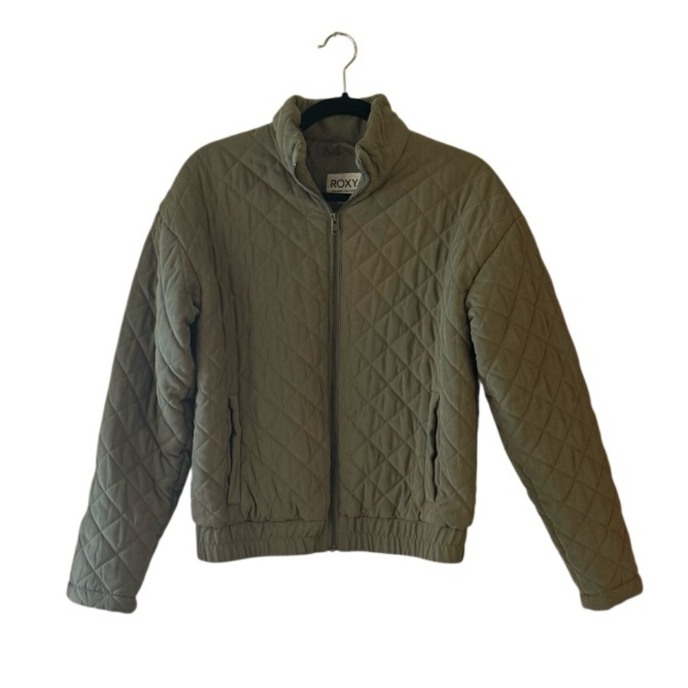 ROXY Women's PATH TO PARADISE Quilted‎ Zip Jacket - Deep Lichen Green Sz S/P - Picture 6 of 15